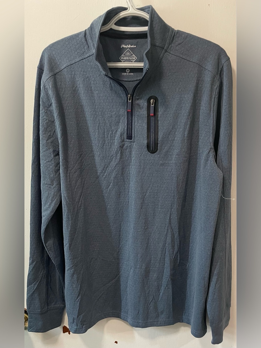 Flag & Anthem Men’s Ocean Heather 1/4 Quarter Zip Sweater Pullover Size Medium M